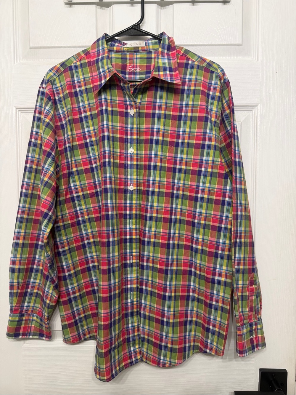 Foxcroft Multicolor Plaid Button-Down Shirt - Pink & Green